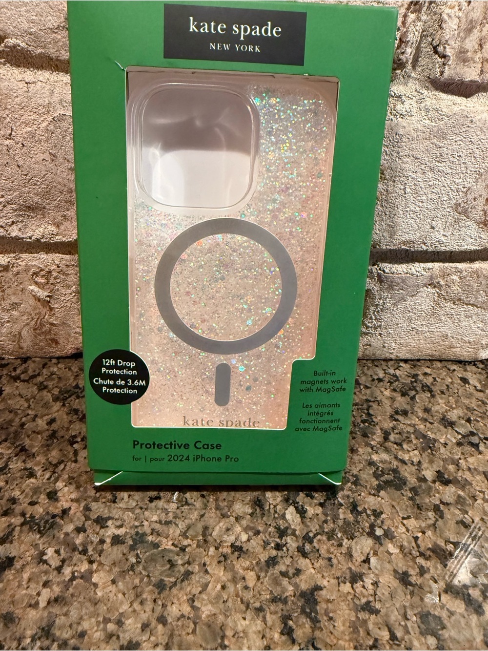 kate spade Rose Glitter MagSafe iPhone 2024 Pro Case